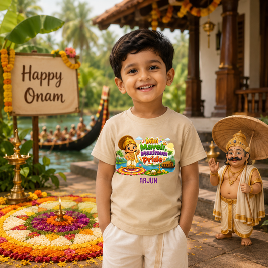 Happy Onam Kids T-Shirt | Premium Cotton Kerala Festival Wear