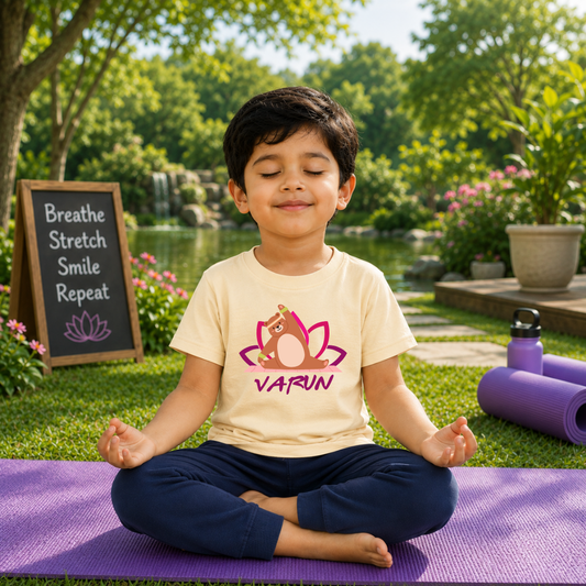 Kids Yoga Pose T-Shirt – Fun & Comfortable Yoga Day Outfit for Children