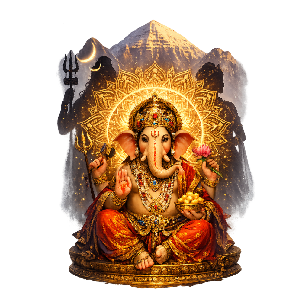 Lord Ganesha Printed T-Shirt for Men | Ganesh Chaturthi & Vinayagar Chaturthi Special Festival Wear