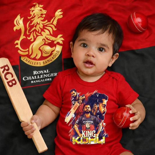 RCB Fan Romper for Kids - IPL Little fan rompers - with custom name and number