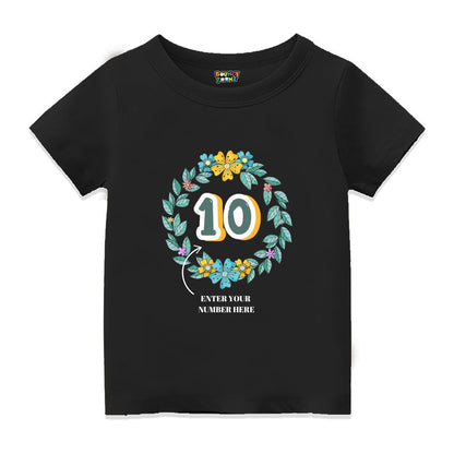 Floral Alphabets Kids Customised Age Tshirts