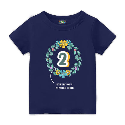 Floral Alphabets Kids Customised Age Tshirts