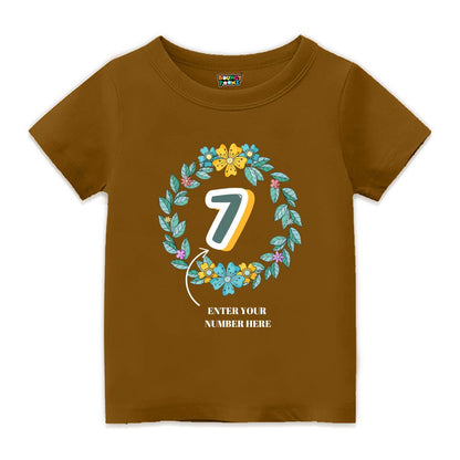 Floral Alphabets Kids Customised Age Tshirts
