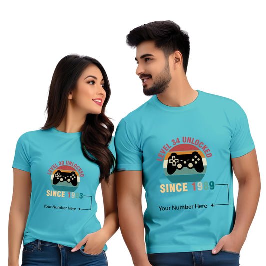 Level Unlocked Custom Year Couple Tshirts
