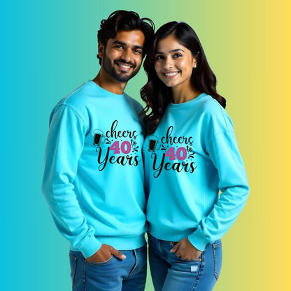Cheers to Anniversary Years - Couple Custom Sweatshirts