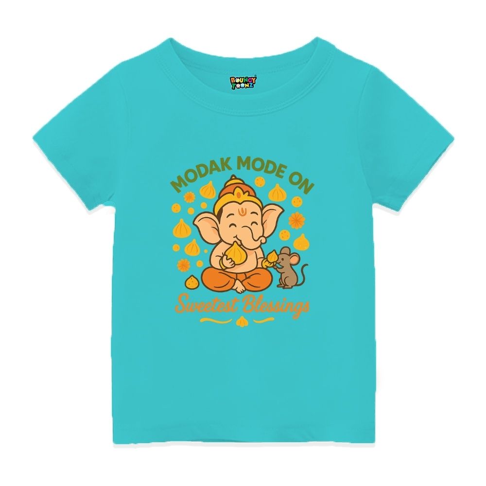 Aquablue t-shirt with a Ganesha graphic 