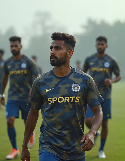 Camouflage Designed Sports Jersey with the word 'SPORTS' 