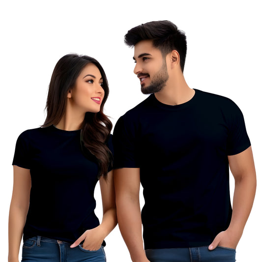 Plain couple t shirt Black