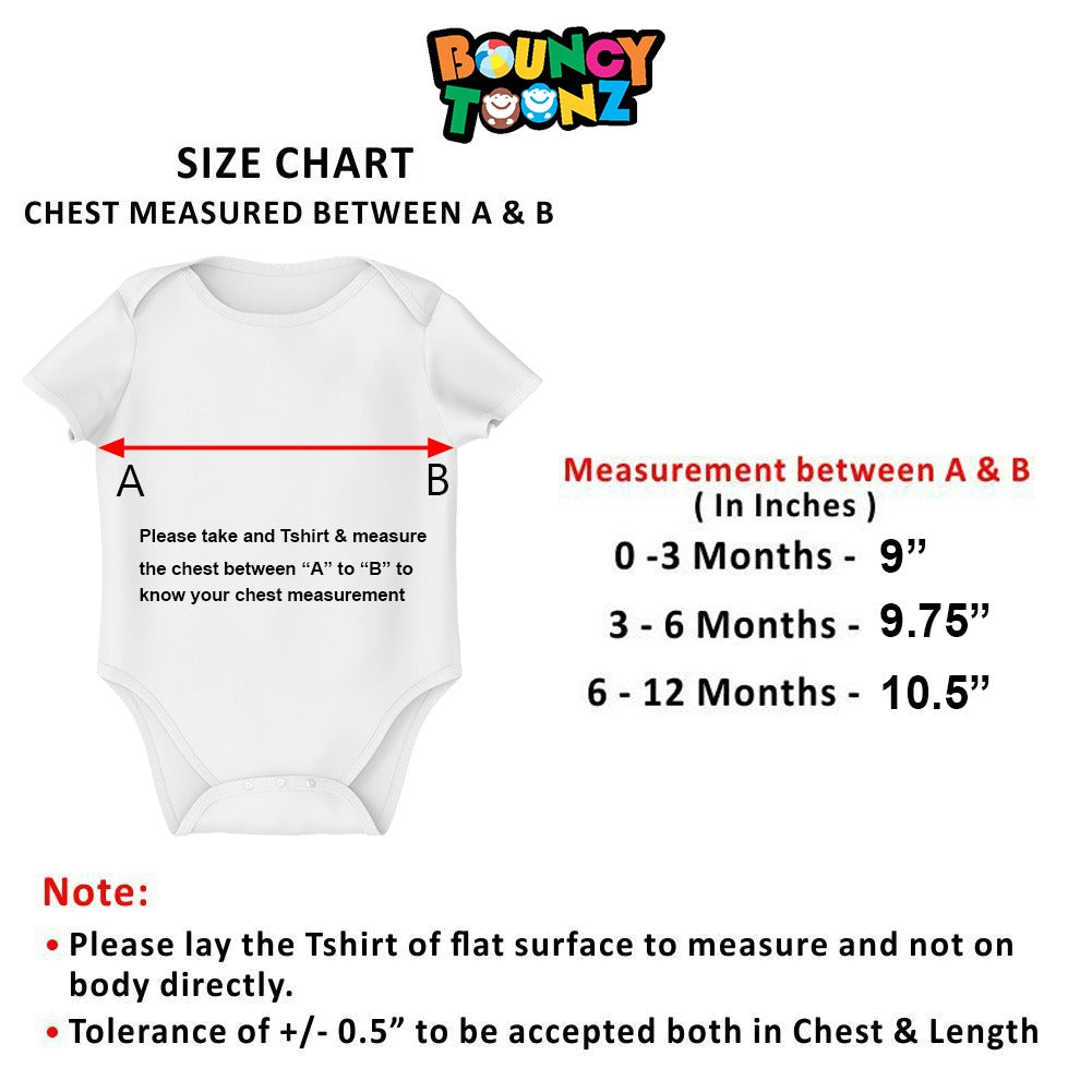 Size chart for a baby onesie 