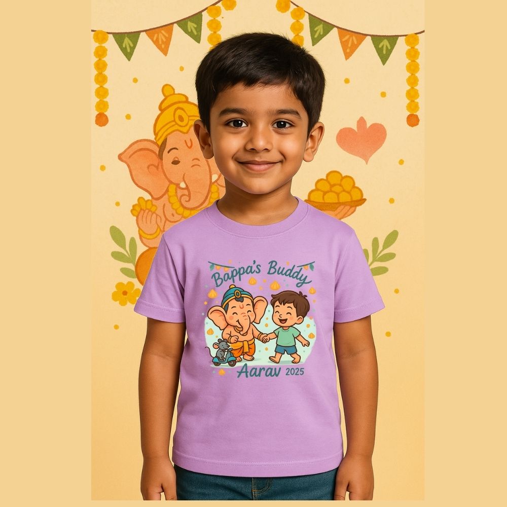 Bappa's Buddy Ganesh Chathurthi Lavender t-shirt 