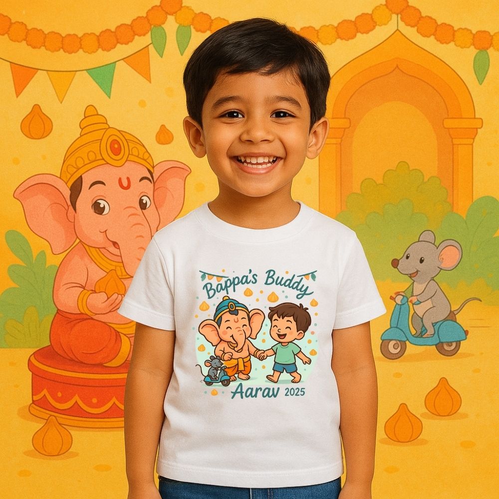 Bappa's Buddy Ganesh Chathurthi White t-shirt 