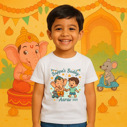 Bappa's Buddy Ganesh Chathurthi White t-shirt 