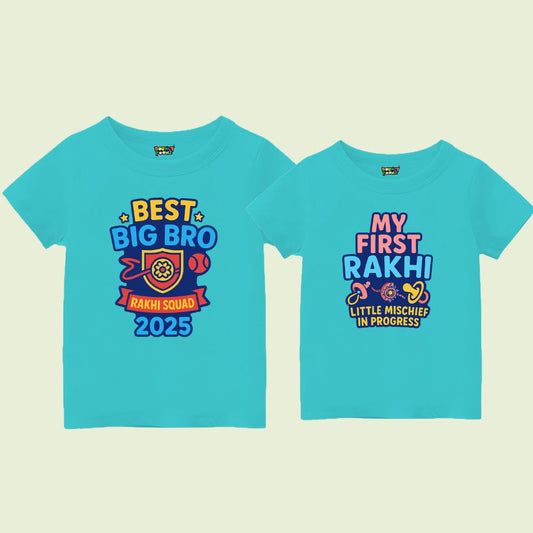 Best First Siblings Tshirt Aquablue