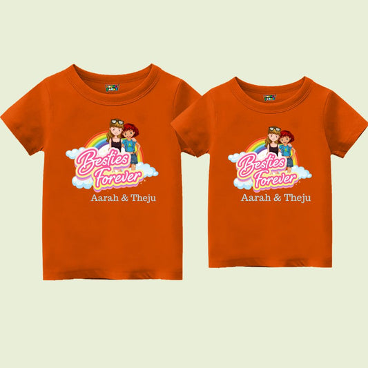 Besties forever siblings tshirt Orange