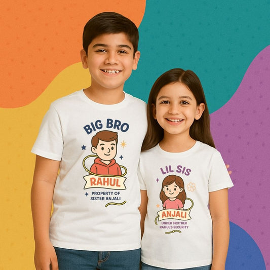 Brother Sister T Shirt Big Bro Little Sis - White Tees