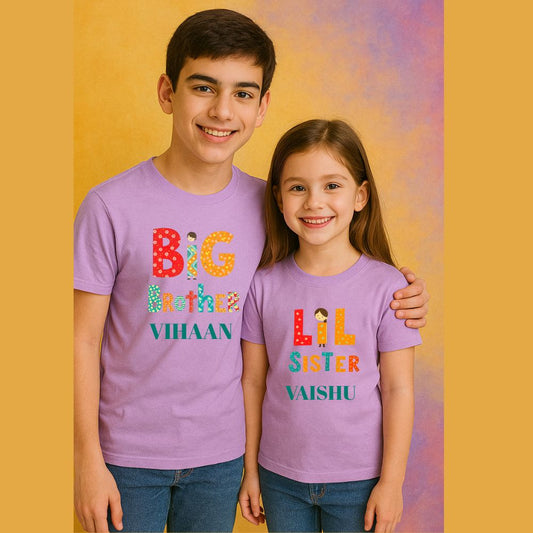 Custom 'Big Brother' & 'Little Brother' tees with names – perfect Rakhi gift 2025 to celebrate the bond between brothers
