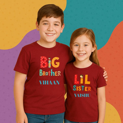 Custom 'Big Brother' & 'Little Brother' tees with names – perfect Rakhi gift 2025 to celebrate the bond between brothers