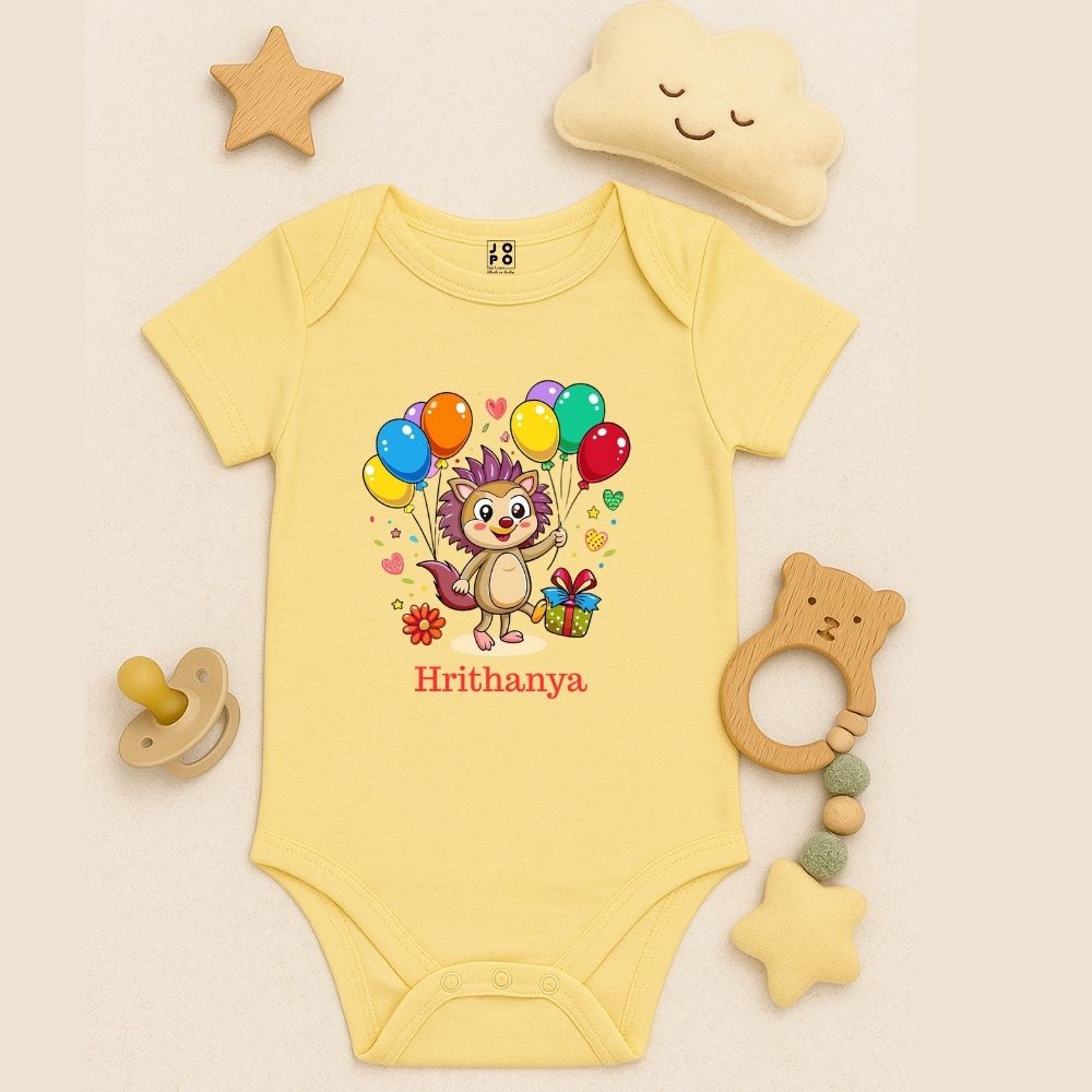 Birthday Theme Yellow Baby Onesie