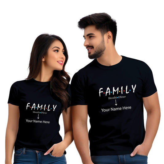 Family Names Customised Couple Tshirts