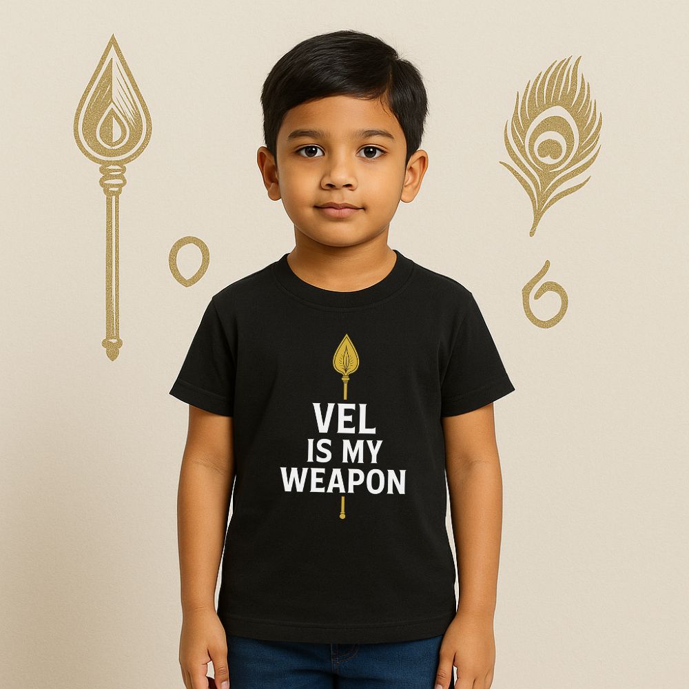 Black Kids t-shirt with 'VEL IS MY WEAPON' 