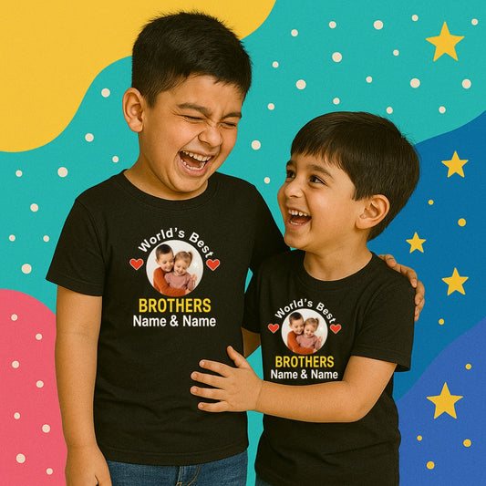 Black Kids t-shirts with 'World's Best Brothers' design 