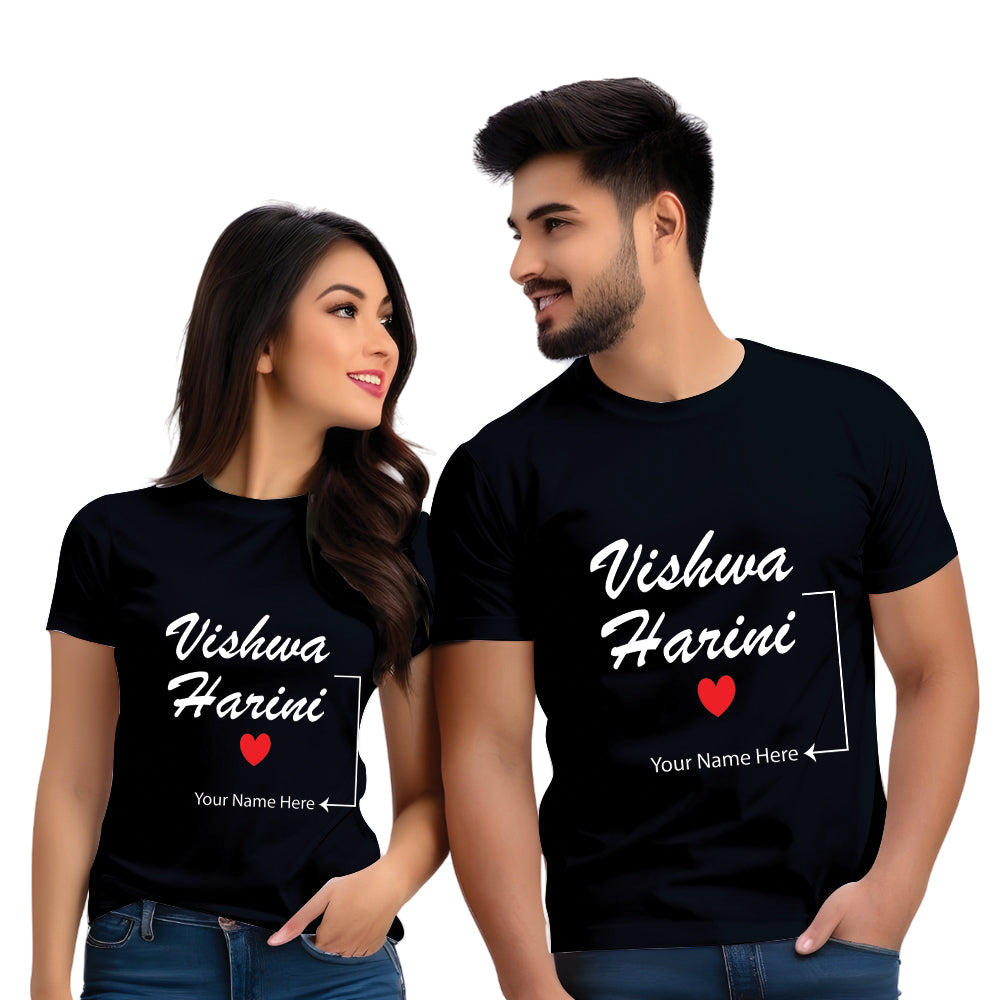 Name Customised Couple Tshirts
