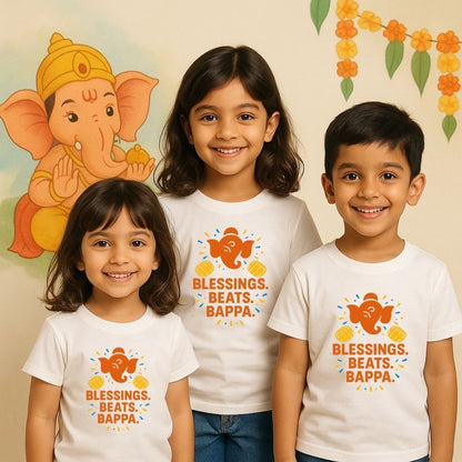Kids T-Shirts – Festive Ganesh Chaturthi Wear for Children White