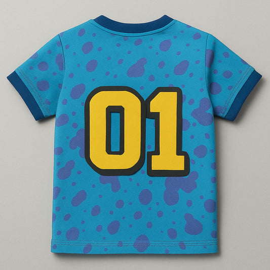 Blue Kids Jersey Back Print
