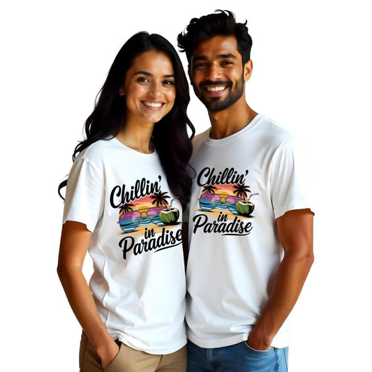 Chilling in Paradise Traveller Couple Vacation Tshirts
