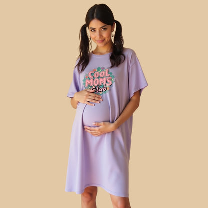 Maternity Mom Tshirt Dress - Lavender