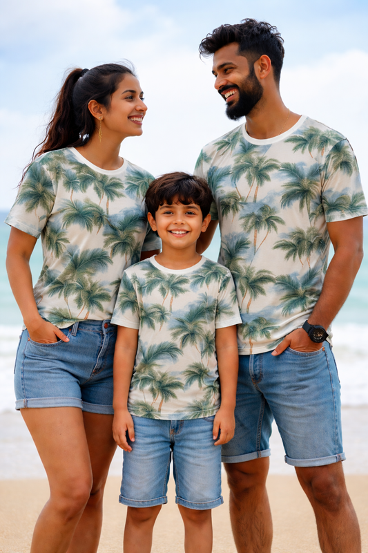 Palm Paradise Family T-Shirt Set – Vacation Special Combo