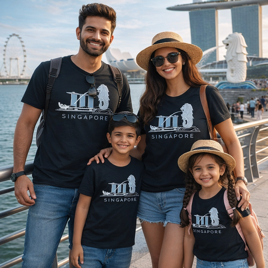Singapore Destination Travel Tshirts for Family