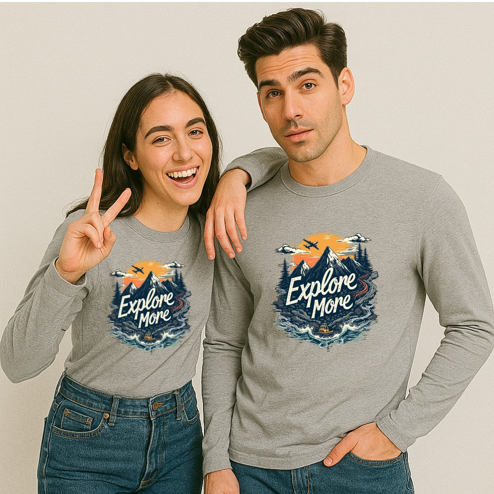 Couple Grey Tshirts Full-sleeve 