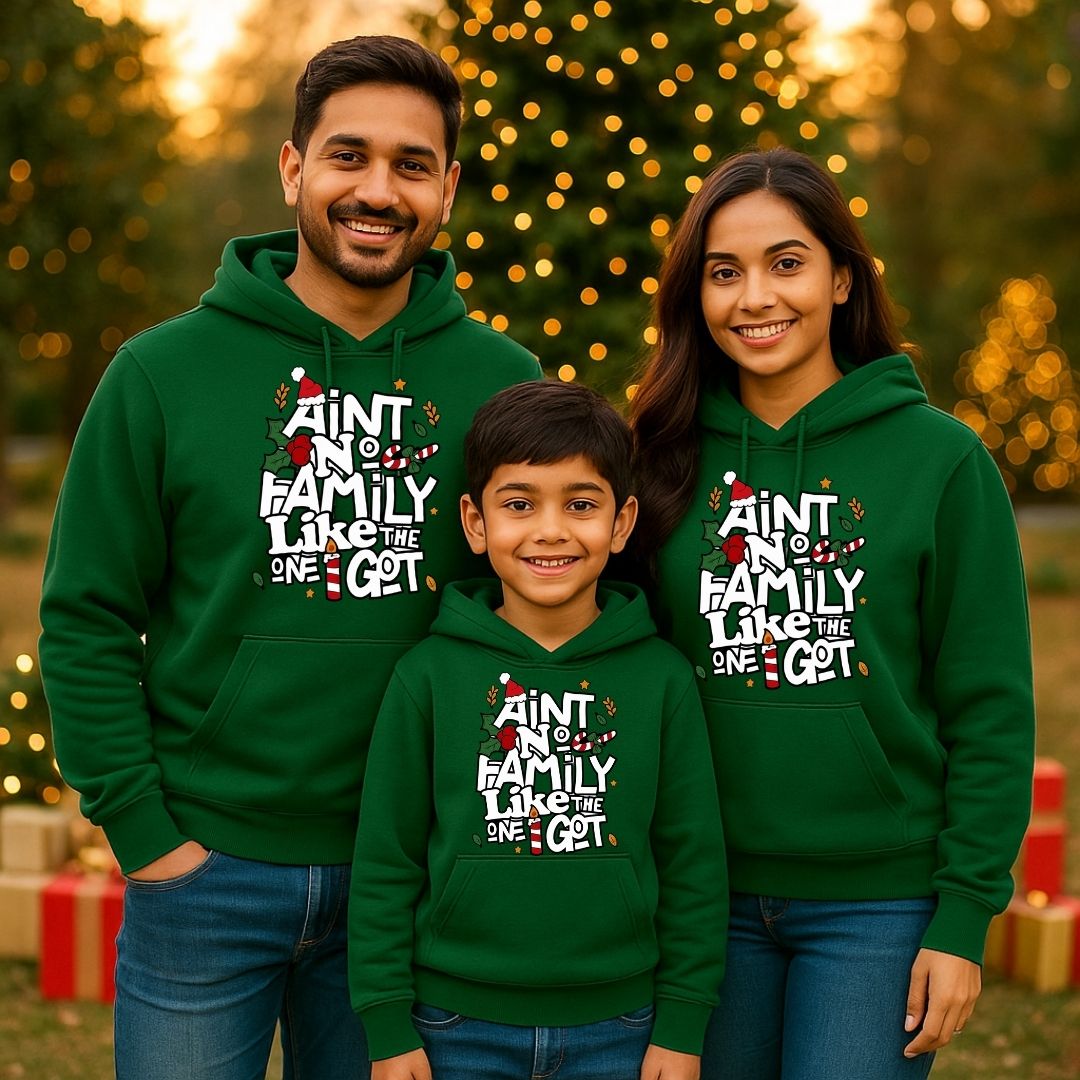 Family Matching Bottlegreen Christmas Hoodies