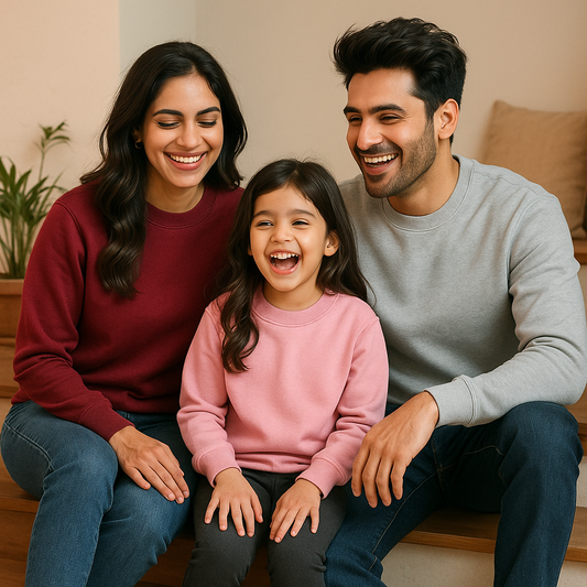 Family Sweatshirt Maroon Grey and Pastelpink