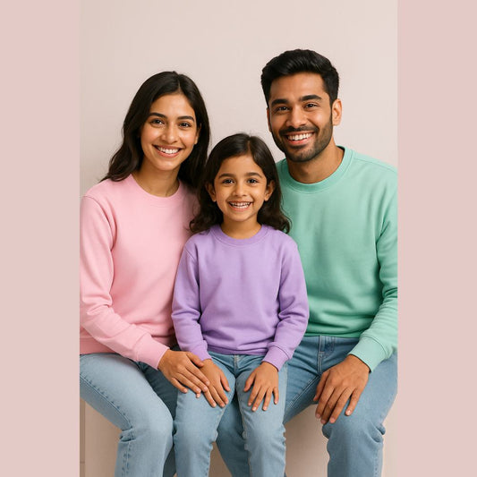 Family Sweatshirt Pastelpink Mintgreen Lavender