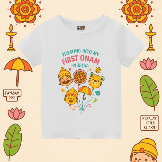 'Floating Into My First Onam' Special Print for Kids Onam Celebration
