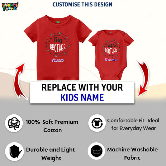 Big Bro Lil Bro Big sis Lil Sis Tshirt and Romper for siblings