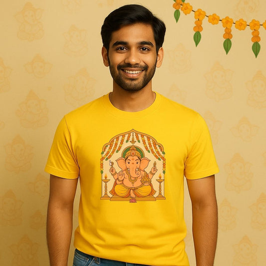 yellow t-shirt for Ganesh Chahurthi