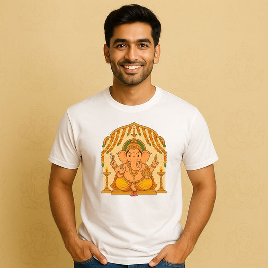 white t-shirt for Ganesh Chathurthi 