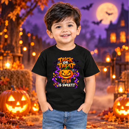Kids Halloween Costume T-Shirt – Skeleton Squad Print - BLACK - 6-12 Months (Chest 20")