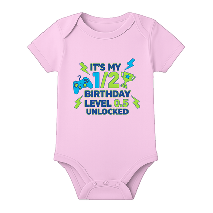 6 Month Old Baby Onesie with Name Customization - BABY PINK - 0 - 3 Months (Chest 18")