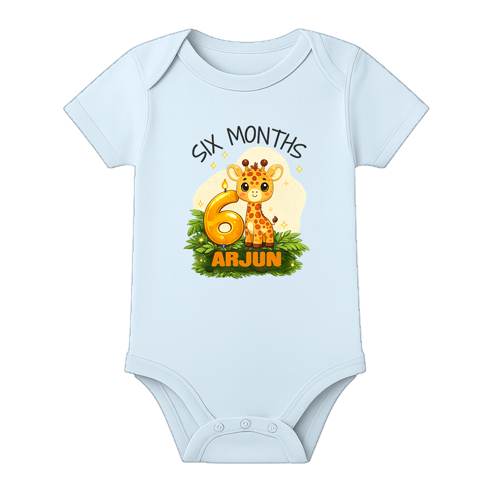 Half Birthday Photoshoot Outfit with Baby Name - BABY SKY - 0 - 3 Months (Chest 18")