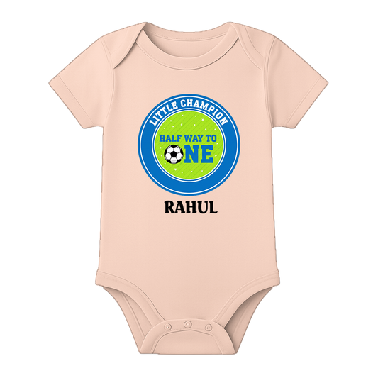 Personalized 6 Month Baby Photoshoot Outfit - BABY PEACH - 0 - 3 Months (Chest 18")