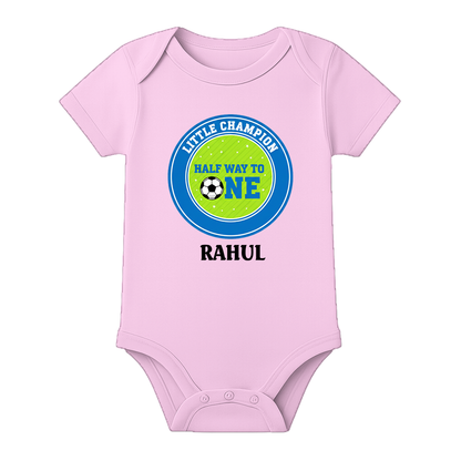 Personalized 6 Month Baby Photoshoot Outfit - BABY PINK - 0 - 3 Months (Chest 18")