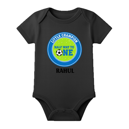 Personalized 6 Month Baby Photoshoot Outfit - BLACK - 0 - 3 Months (Chest 18")