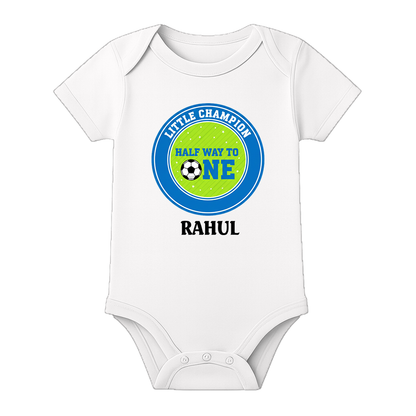 Personalized 6 Month Baby Photoshoot Outfit - WHITE - 0 - 3 Months (Chest 18")