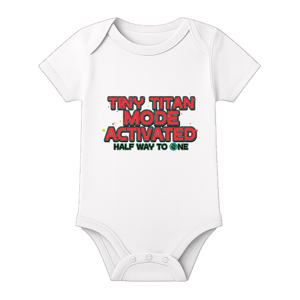 Half Birthday Custom Printed Baby Onesie - WHITE - 0 - 3 Months (Chest 18")