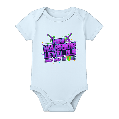 6 Month Old Baby Party Romper with Name - BABY SKY - 0 - 3 Months (Chest 18")