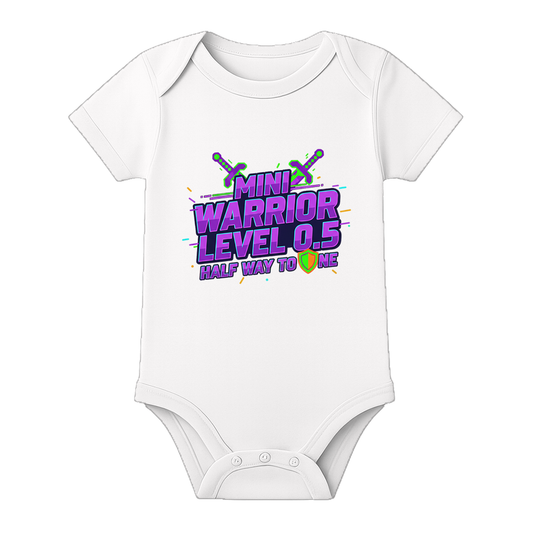 6 Month Old Baby Party Romper with Name - WHITE - 0 - 3 Months (Chest 18")